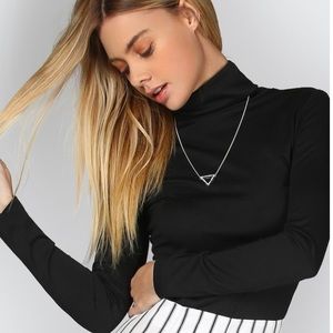 Shein Black cropped turtleneck